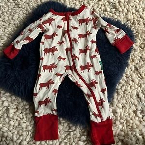 Parade moose organic cotton (footie and hands covered optional) onesie